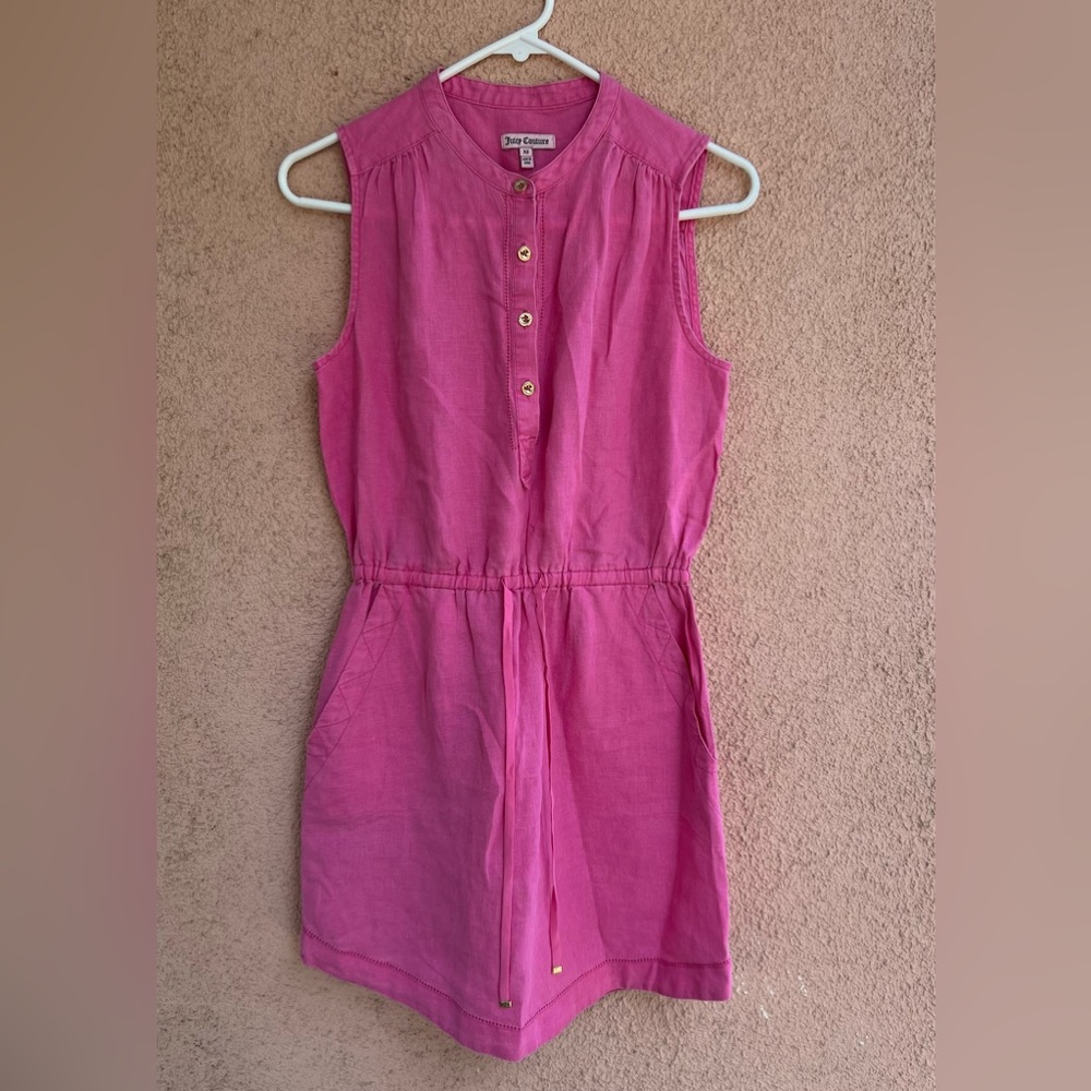 Juicy Couture Dress Pink Size XS Pink Elastic Waist buttons in Front